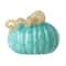 Glitzhome® 6" Fall Turquoise Round Glass Pumpkin